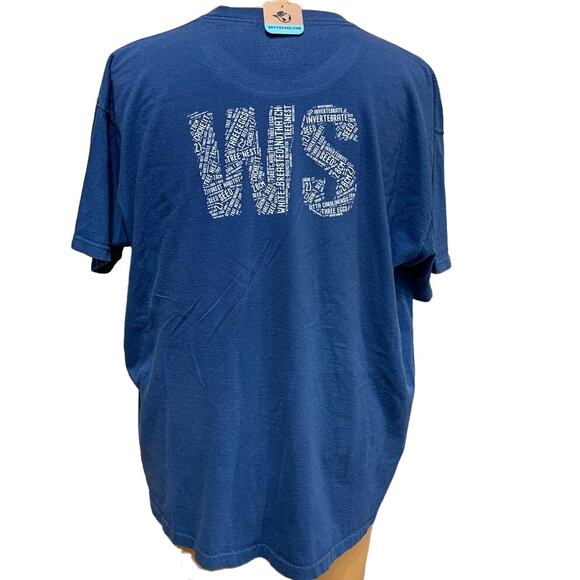 Wingspan Inspired Mens 2XL Watercolor White Breasted Nuthatch Upcycle Tee - Picture 3 of 4